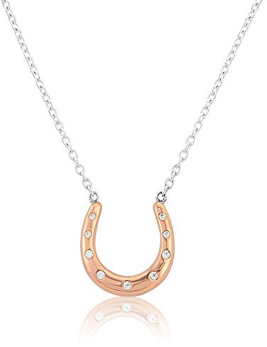 Gemma J SILVER AND ROSE GOLD HORSESHOE NECKLACE