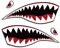 2x Shark Hai Mund Augen Aufkleber Auto Motorrad Helm Tuning Design Wetterfest