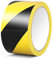 ALBOYI Black Yellow Hazard Warning Tape, 70mm×20m Safety Tape Self Adhesive Barrier Tape 1 Roll, Hazard Tape Black and Yellow for Floor Marking Barrier Tape