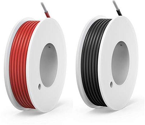 20 AWG Silikon-Elektrodraht-Kabel, 2 Farben (je 7 m), 20 Gauge, Haken-Drähte-Set, verzinnter Kupferdraht, flexibel und weich für Heimwerker