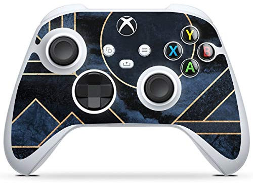 Skin kompatibel mit Microsoft Xbox Series S Controller Folie Sticker Dreiecke Bronze Gold & Kupfer