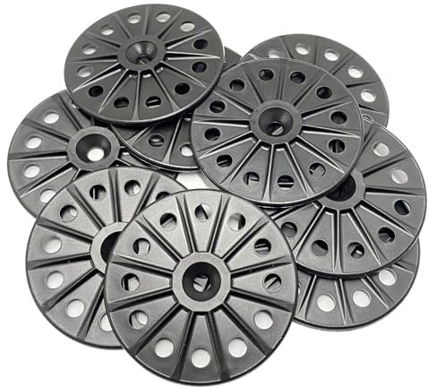 Hawkeng Load Spreading 60mm Polypropylene washers for Fixing and Supporting All Types of Soft to Medium Insulation Panels and Sheets (200)