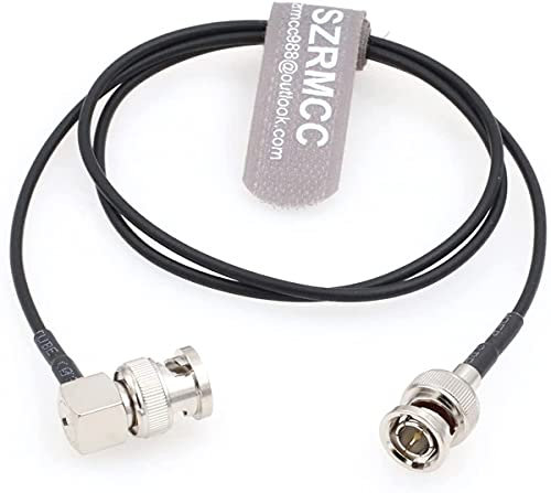 SZRMCC BNC auf BNC Stecker 3G HD SDI Kabel RG174 75ohm Flex Koaxial Videokabel für Sony FS5 FX6 Atomos Shogun Inferno SmallHD Monitor Blackmagic ARRI RED Kameras (Gerade auf Rechtwinklig, 30cm)