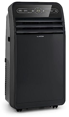 Klarstein Climatiseur Mobile Silencieux, Smart Climatiseur 4 en 1, Mode Nuit, Déshumidificateur, Ventilateur, Mini Climatisation à Faible Conso, Evacuation, Clim Portable de 7000 BTU, Climatiseurs