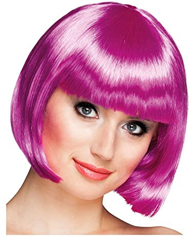 WOOOOZY NEU Perücke Damen Foxy Bob, Pagenkopf mit Pony, Cabaret, Magenta - SPARPACK mit 12 Stück