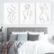 dsdsgog Weiblicher Akt One Line Art Zeichnung Bild Leinwand Malerei Wandkunst Figur Frau Körper Minimalistische Poster und Druck Raumdekor 50x70cmx3 Rahmenlos