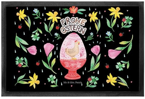 Mr. & Mrs. Panda 50 x 75 cm Fußmatte Ostern Ei - Ostergeschenke, Osterdeko, Geschenk, Fußabtreter, Ostergeschenke Kinder, Schmutzfangmatte,