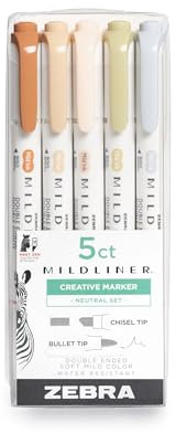 Zebra Mildliner Neutral Vintage Set 5 Pack (78605)