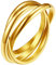 FindChic Damen Ring Edelstahl Wickelring 3 Ringe Ineinander Verschlungene Ring Rolling Rings Modeschmuck Verlobungsring Gold 20