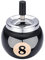 DREHASCHENBECHER Pool Ball Ø10cm Billard Kugel Aschenbecher Windaschenbecher Drehascher Ascher 3Var 80 (Schwarz - 8)