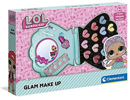 Clementoni 18723 LOL L.O.L. -Glam Kosmetiktasche für Mädchen, mit Make-up, waschbar, Kosmetik-Set für Kinder 6 Jahre, Mehrfarbig