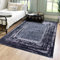 Mazovia Modern Teppich - Kurzflor Waschbar - Weich Teppich für Wohnzimmer, Schlafzimmer, Esszimmer – Teppiche Bordüre Vintage - Schwarz Grau 140 x 200 cm