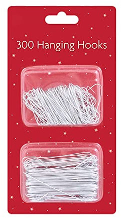 300 Pk Assorted Sizes Ornaments Hook | Christmas Tree Decorations | Christmas Baubles Hanging Hooks (SILVER)