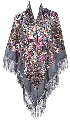 Russische quadratische Schals, ukrainische Kopfbedeckung, muslimischer Hijab, große Größe, Schals, Tradition, ethnischer Stil, Blumen