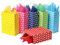 Cootato 24 Stück Geschenktaschen mit 24 Taschentüchern, 6 Farben Party Favor Taschen mit Griffen, Punkt Geschenktüten aus Kraftpapier für Geburtstag Hochzeit Babyparty, Party und Geschenke (Punkt)