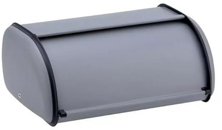 Luckyberg Brotkästen, Brotaufbewahrungsbox, Geräumiger Brotkasten aus Metall, Brot und Kekse Lange Aufbewahren und Frisch, 36cm x 24cm x 15cm (Grau Klein)