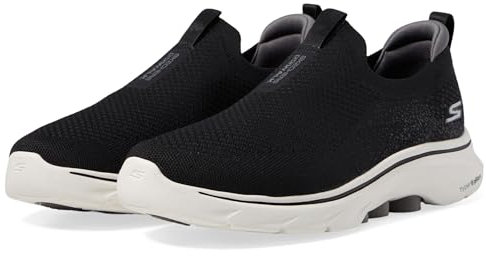 Skechers Herren Go Walk 7 Sneaker, Schwarz/Dunkelgrau, 43 EU