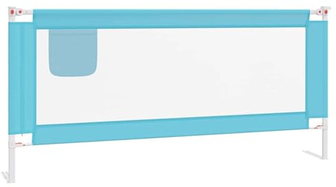 vidaXL Kleinkind Bettschutzgitter Bettgitter Kinderbettgitter Babybettgitter Gitter Kinderbett Babybett Rausfallschutz Blau 200x25cm Stoff