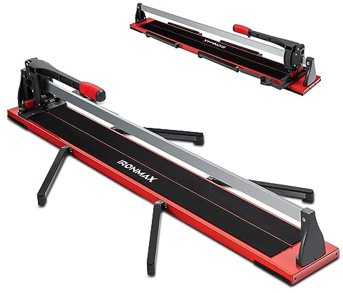 IRONMAX 48 Inch Tile Cutter, Manual Tile Cutter Tool with Anti-Skid Feet & Removable Scale, Porcelain Ceramic Floor Tile Cutting Machine with Tungsten Carbide Wheel