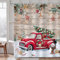 Bonhause Tenda Doccia Natale Camion Rosso Albero di Natale Pupazzo di Neve Tende per Doccia in Poliestere Impermeabile Antimuffa Lavabile Tende Bagno 180 x 180 cm con 12 Ganci