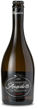 Angioletti Secco Italian Cider (4.5% ABV) - 6x500ml Case | Crisp, Medium-Dry Apple Cider | Gluten-Free & Vegan-Friendly