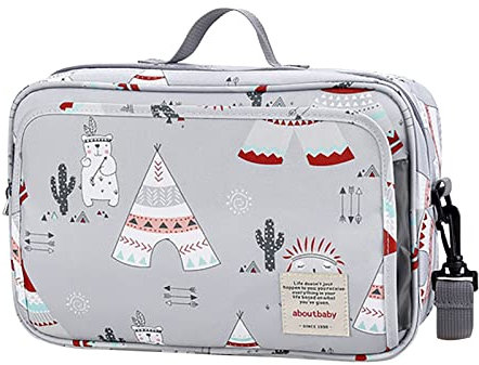 Smileshiney Windel-Caddy für Kinderwagen - Kompakte Wickeltasche - Kompakte Tragetasche für Outdoor-Reisen mit Schultergurt und Haken, Design mit Papierentnahmeöffnung