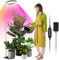 YUYMIKA 160 LED 5V4A lampe pour plantes à spectre complet, tuyau flexible réglable à 360° Grow Light, prise européenne, minuterie automatique 3/9/12, tige télescopique 11.8-59 inch (160LED noir)