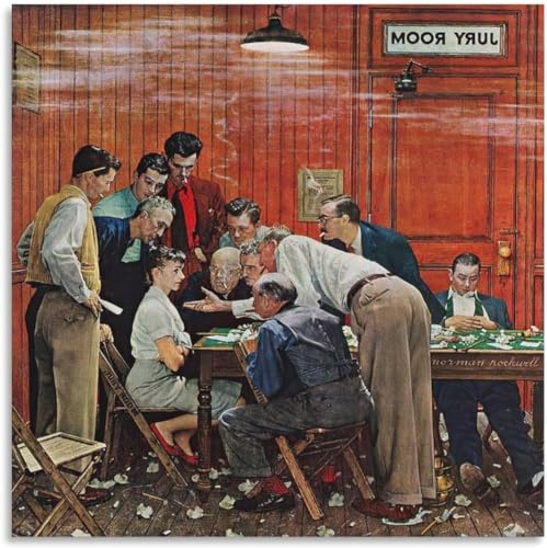 Rikin Liuff Holdout von Norman Rockwell Poster und Drucke Norman Rockwell Leinwand Wandkunst Ästhetische Malerei für Zuhause Wanddekoration Bild 50x50cmx1 Kein Rahmen