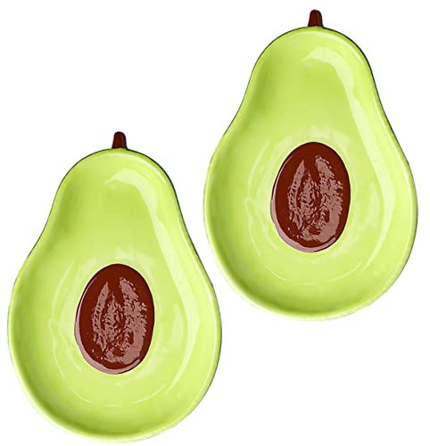 Cabilock Keramik-obstschalen 2er-pack Avocado-design Nussplatte Süßigkeitenschale Dekorative Schale