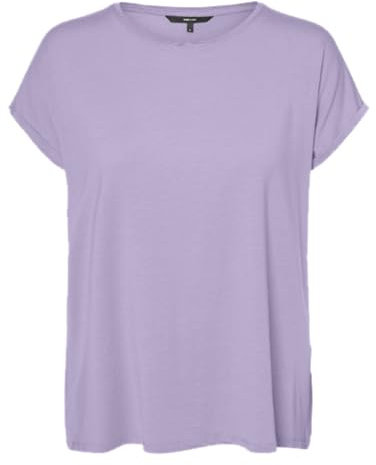 VERO MODA Vmava Plain SS Top Ga Jrs Noos T-Shirt, Lilla Pastello, L Donna