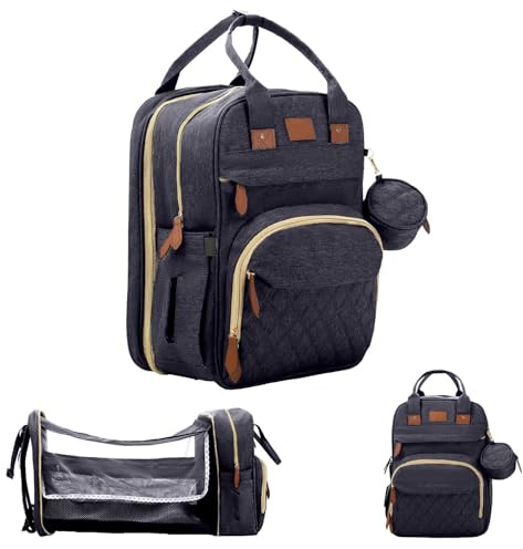BOSI BOZI ECO OUVERTURE BosiBozi Baby Diaper Bag Backpack, Waterproof & Multi-Functional Baby Bag for Moms Dads, Travel Diaper Bag with Insulated Pockets & Pacifier Case