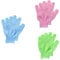 DOETYD 6Pcs Exfoliating Glove Exfoliating Mitt Body Exfoliator Shower Gloves with Body Scrub for Ingrown Hair Treatment Dead Skin Remover Spa Massage Green Blue Pink