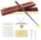 WDKXCN Baguette Hermione Granger Lumineuse, Magique Baguette Hermione avec Recharge USB, 37CM Hermione Baguette dans Une Boîte Cadeau avec Carte de Sort, Ticket de Station et Collier
