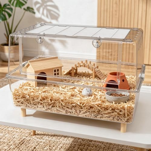 Ruexue 75cm PET Zwerghamster-Gehege mit 20cm tiefer Wanne | Spacious home for mice, waterproof tray for 8-inch bedding, temporary quarantine or travel villa for sick igel