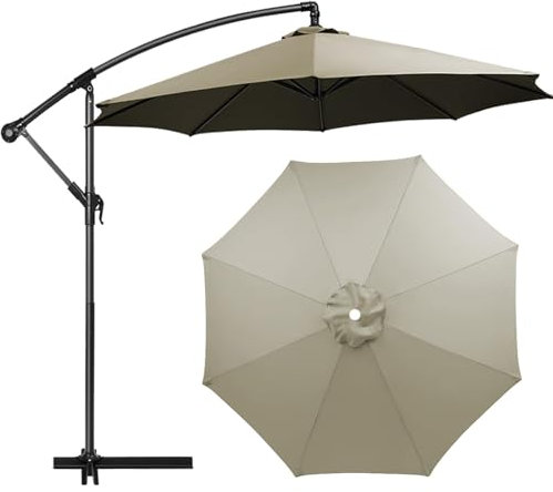 SANGOGO Housse de rechange pour parasol de marché, 3 m8, imperméable, avec pare-soleil,toile de rechange pour 8 baleines, baldaquin de rechange pour parasol d'extérieur