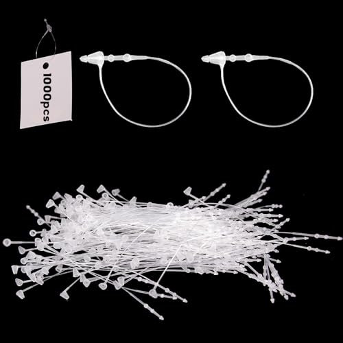 Norhogo 1000 fili di sicurezza per etichette, fili di sicurezza trasparenti, fili di sicurezza per etichette, fili di sicurezza, etichette in plastica per scarpe, borse, cartellini dei prezzi