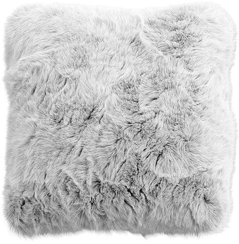Stephans Möbelbörse Fellkissen Kissenbezug mit Füllung - Sofakissen, Couchkissen, Kuschelkissen, Dekokissen - Couch Stuhl Sofa Wohnzimmer Schlafzimmer deko modern waschbar - Grau - 45x45cm (Grau)