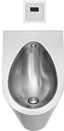 RAABYU Kommerzielle Urinale aus Edelstahl Urinale mit integrierter Induktionsspülung Wandmontierte Stand-WC-Urinale für Herren