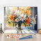TISHIRON Peinture par numéros pour adultes débutants, bouquets dans un vase en verre, tableau de couleur, vase d'automne, fleurs à faire soi-même, tableau de couleur sur toile, peinture nature morte,