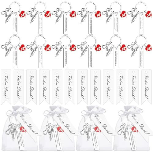 36 Stücke Krankenschwester Schlüsselanhänger mit Spritze Dankeschön Geschenke Motivationsgeschenke Abschiedsgeschenke für Kollegen Kolleginnen für Arzt Medizinstudent Krankenschwester Geschenke