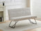 DUBI Möbel Sitzbank Hannah Esszimmerbank 160 cm mit Rückenlehne gepolstert mit Federkern für Esszimmer, Flur, Garderobe mit Metallgestell | modern Design | Creme, 21303-160-RE02