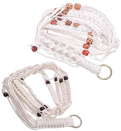 VINTORKY 2Stücke Macrame Blumentopfaufhänger Handgefertigte Hängende Pflanzenkörbe Aus Natürlichem Hanfseil Für Stilvolle Wohnkultur Und Garten Dekoration