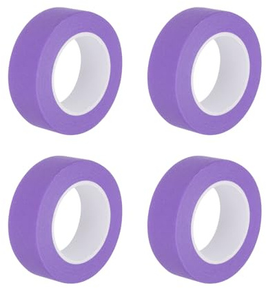 QUARKZMAN 4 Pcs 0.8 Pouce Large 14 Yards Ruban de Masquage Violet | pour Maison Bureau Entrepreneur Commercial Peinture Propre sans coulures, Papier Crêpe Large