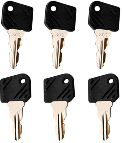6 PCS Chiavi Di Avviamento Accensione 802, Compatibili con Carrelli Elevatori Linde Trattori Macchine Edili Spazzatrici Attrezzature Pesanti Chiave Universale per Avviamento