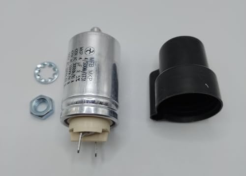 Kondensator 4,0 µF 420V, Anschlussfahnen 2,8mm, ø 30 x 48mm, mit Schutzkappe
