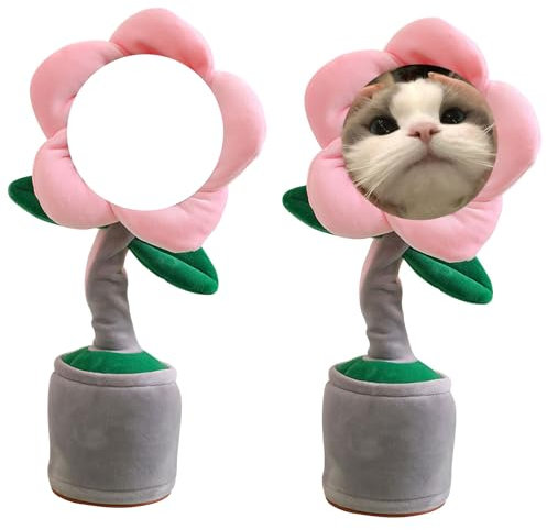 Personalisierte Sonnenblume,imitierende Plüschpuppe mit singender und Tanzender Cartoon-Sonnenblume,Familie,Freunde, Kollegen Geburtstag Geschenke,Büro Auto Dekoration (Pink)