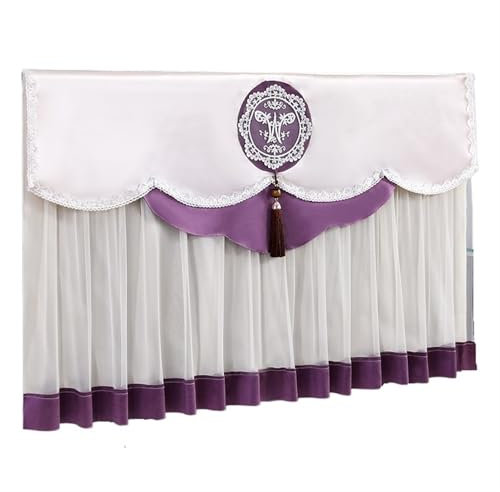 WYBZDA Estilo Chino LCD Cubierta de TV 32-75in Curvo Universal Cubierta Antipolvo para TV Antideslizante Funda para Televisor para Nuevo Hogar(Purple,32 Inch)