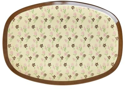 ReWu Rice Melamin Teller Tablet - Blumenmeer - Geschirr Melamingeschirr Kindergeschirr Kinder Camping BBQ Picknick Bruchsicher BPA-frei Wiederverwendbar Plastikgeschirr 30 x 22 cm