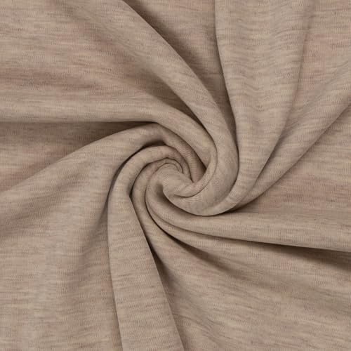 Swafing Merino-Strick Strickstoff 100% Merinowolle-50cm Schritte-Meterware Bekleidungsstoffe (Natur Meliert)