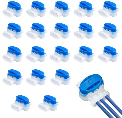 DOETYD 20Pcs Waterproof Cable Connector, Electrical Wire Connectors for Robotic Lawn Mowers, Irrigation Systems, Outdoor Wiring Projects, Lawnmower Cable Repair Kit